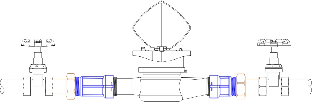 DN15–DN20 Meter Connector — Dimensions & installation 1