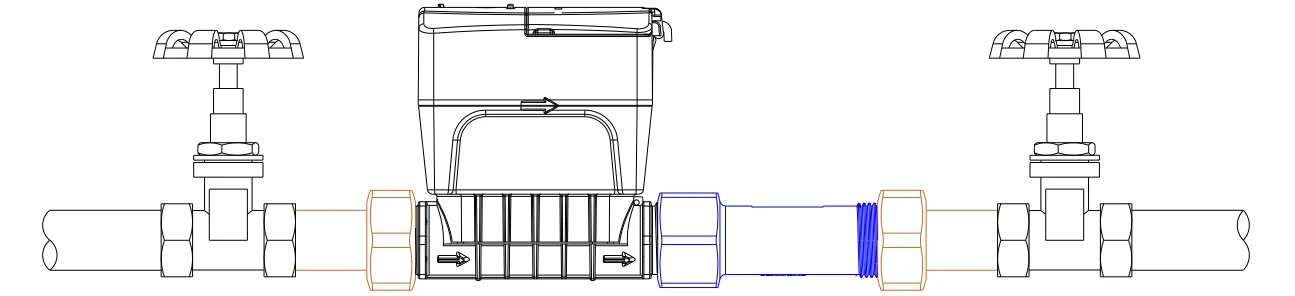 DN15–DN20 Meter Connector — Dimensions & installation 4