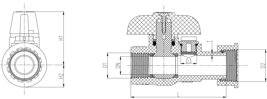 DN15–DN20 Plastic Valve — Dimensions & installation 1