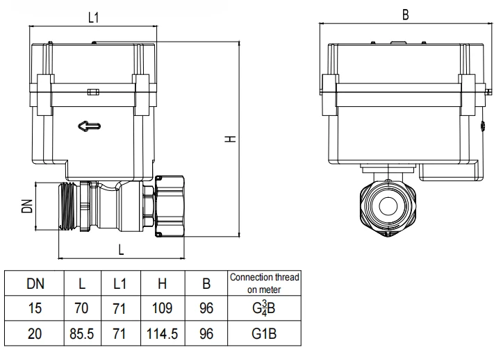 Independent Smart Water Meter Valve — Dimensions & installation 1